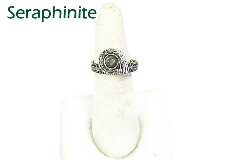 Adjustable Woven Sterling Silver Ring with Customizable Gemstone