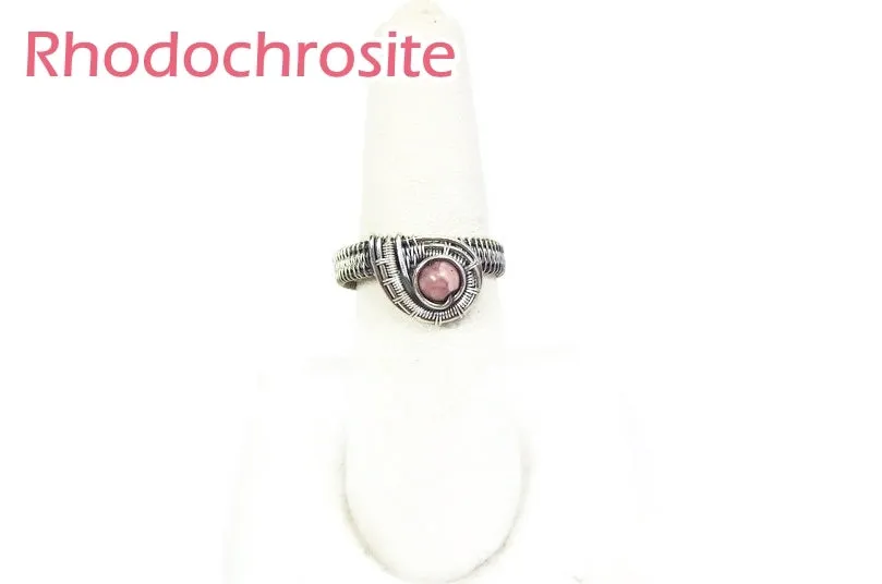 Adjustable Woven Sterling Silver Ring with Customizable Gemstone