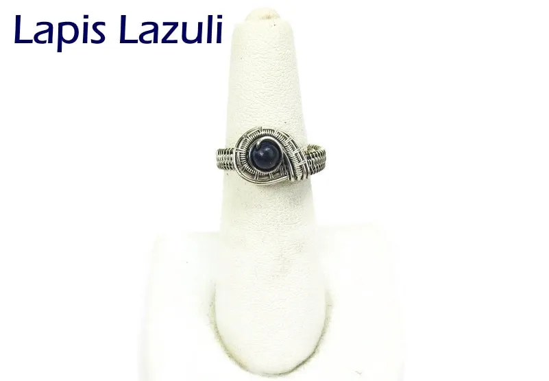Adjustable Woven Sterling Silver Ring with Customizable Gemstone
