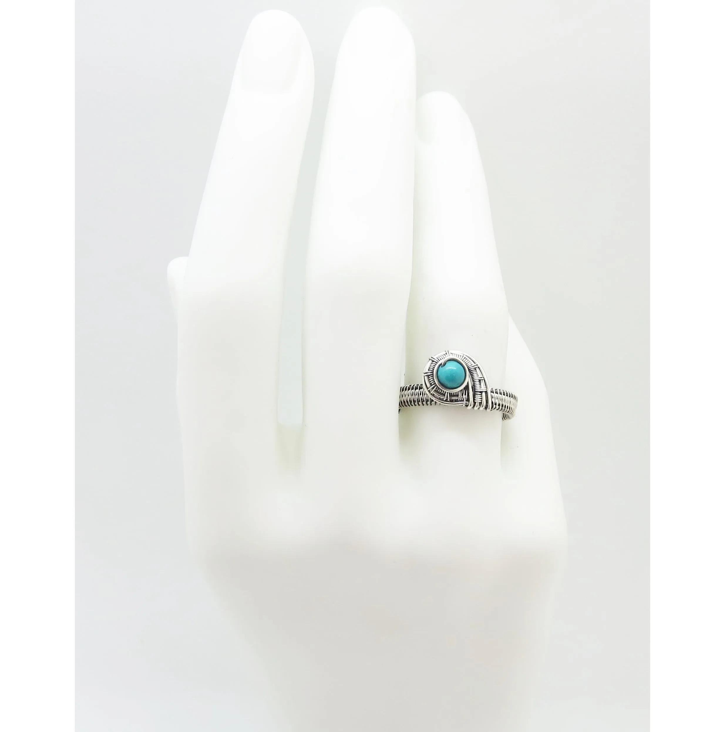 Adjustable Woven Sterling Silver Ring with Customizable Gemstone