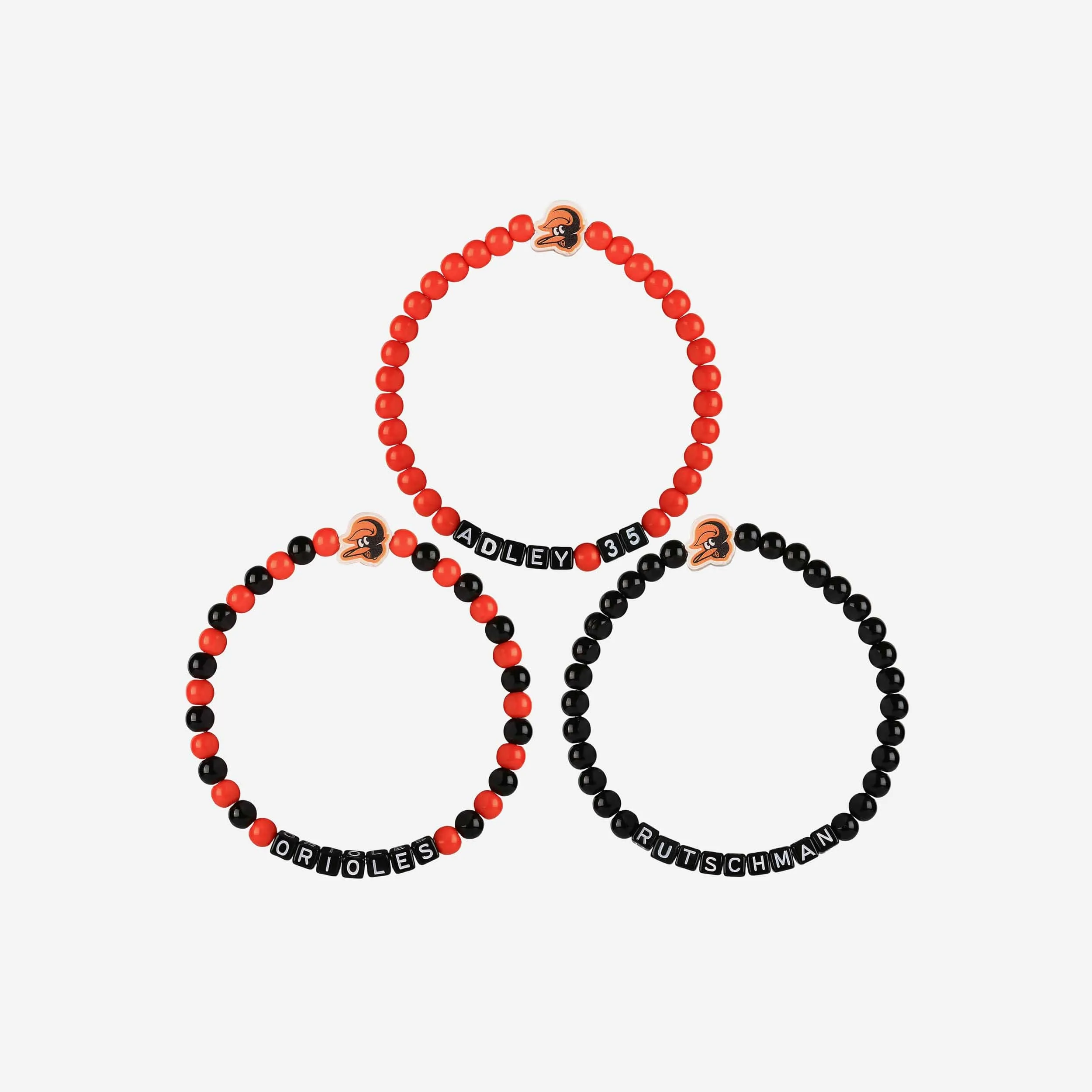 Adley Rutschman Baltimore Orioles 3 Pack Player Beaded Friendship Bracelet