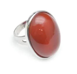 Agate Stone Adjustable Metal Silver Rings - Wholesale