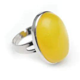 Agate Stone Adjustable Metal Silver Rings - Wholesale