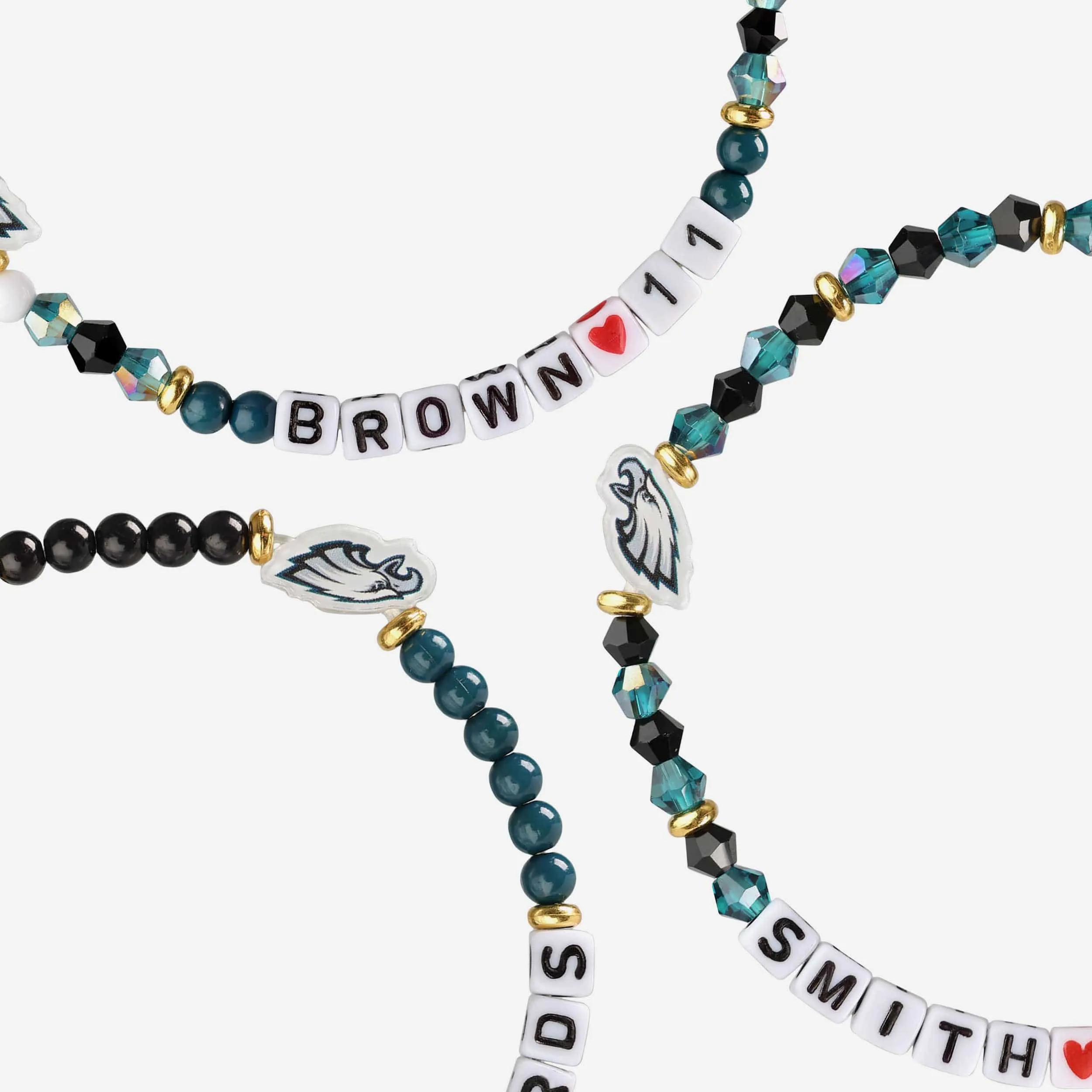AJ Brown & Devonta Smith Philadelphia Eagles 3 Pack Player Friendship Bracelet