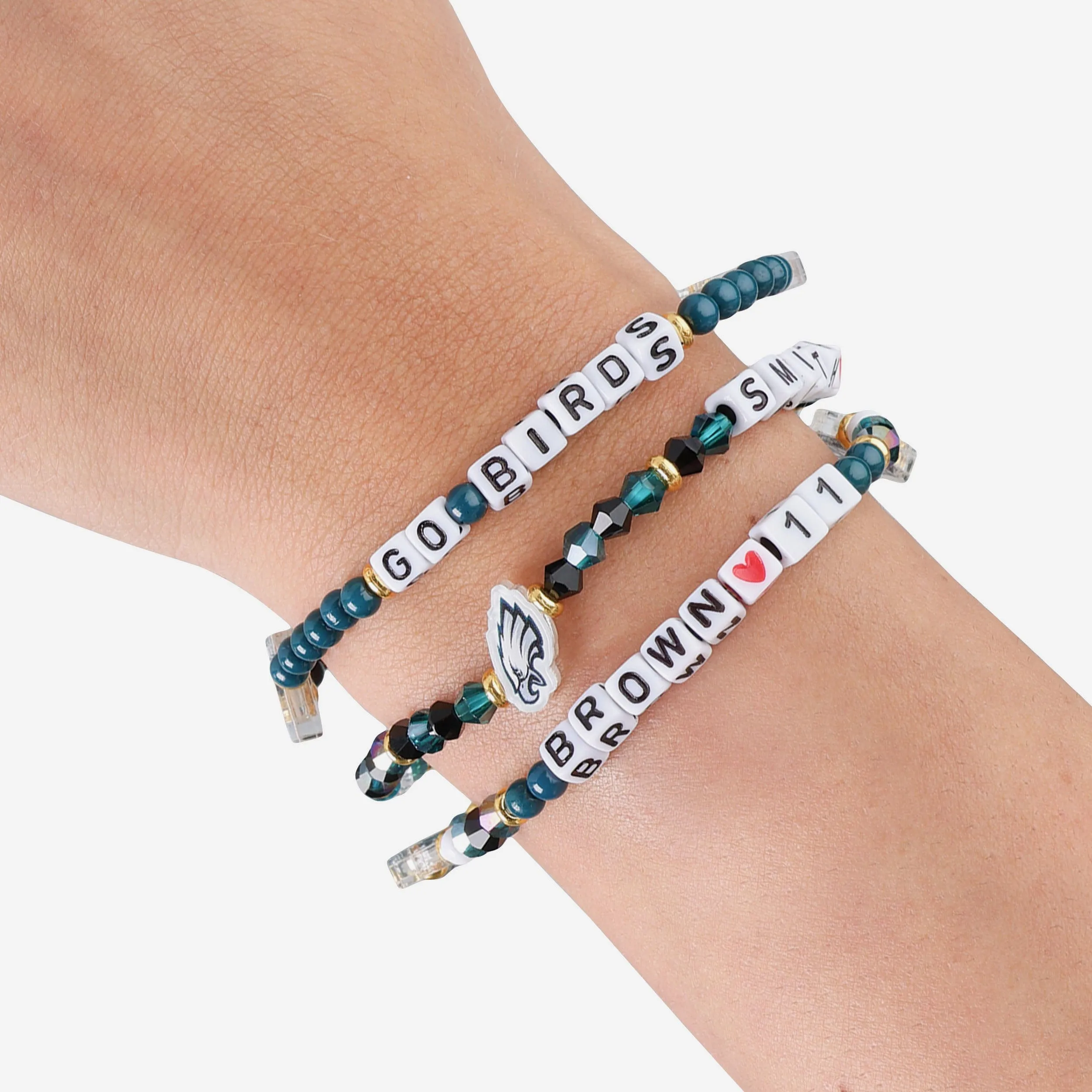 AJ Brown & Devonta Smith Philadelphia Eagles 3 Pack Player Friendship Bracelet