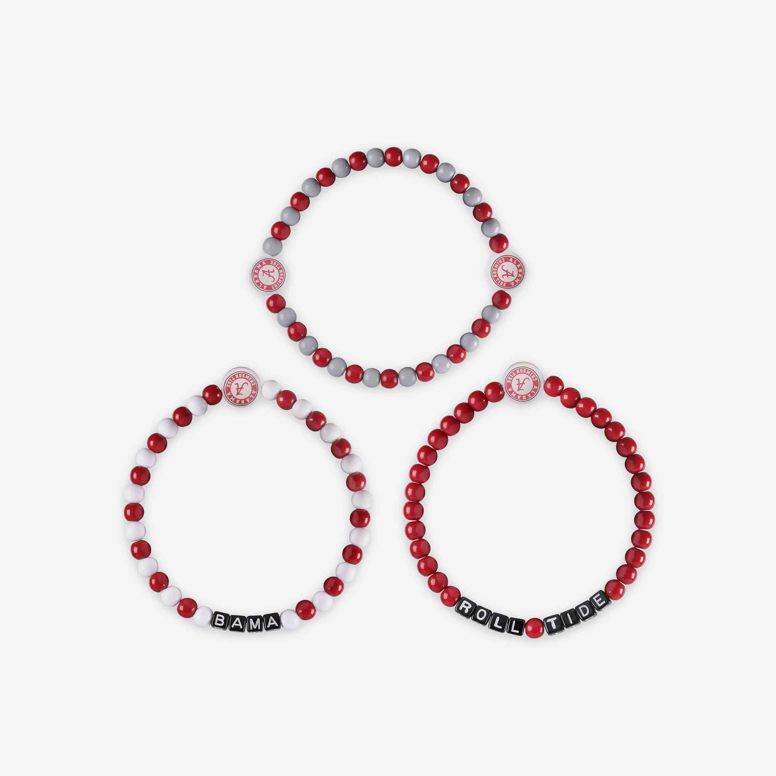 Alabama Crimson Tide 3 Pack Beaded Friendship Bracelet