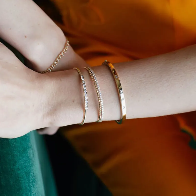 Alexa Jordyn Marquise Diamond Bangle in Yellow Gold
