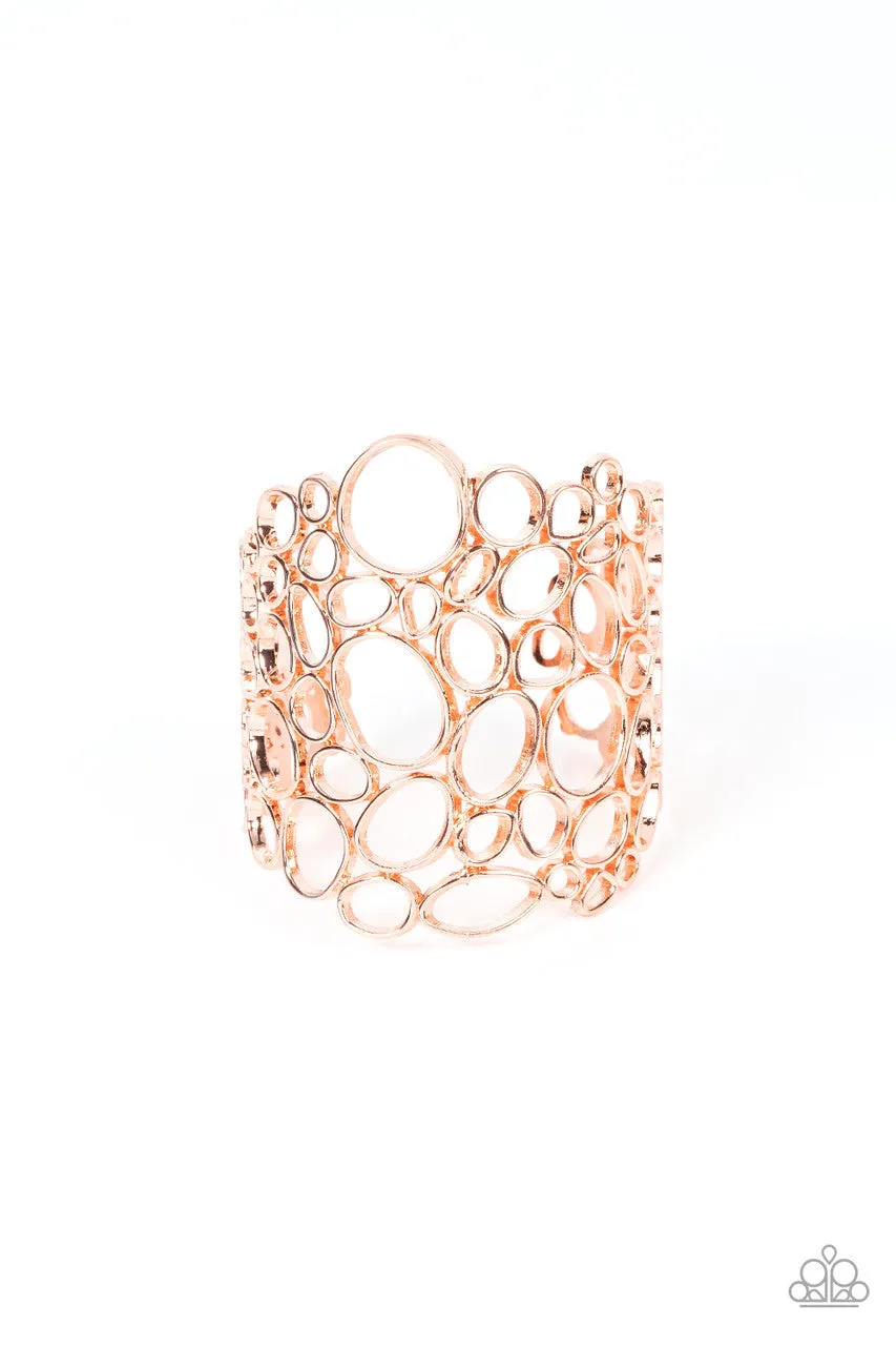 All Turned Around - Copper -  Circle Cutout Paparazzi Cuff Bracelet