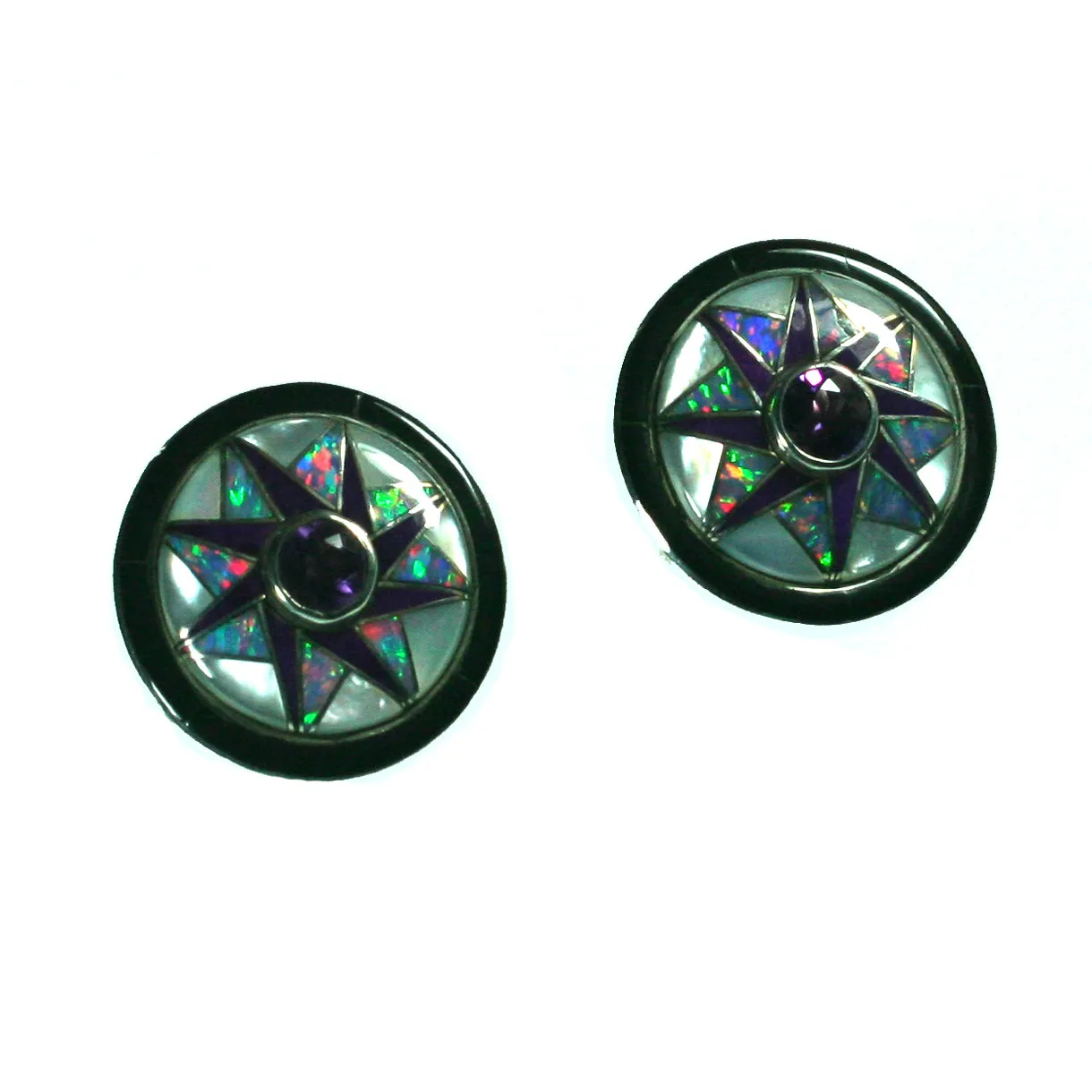 Amethyst Kaleidoscope Clip Earrings
