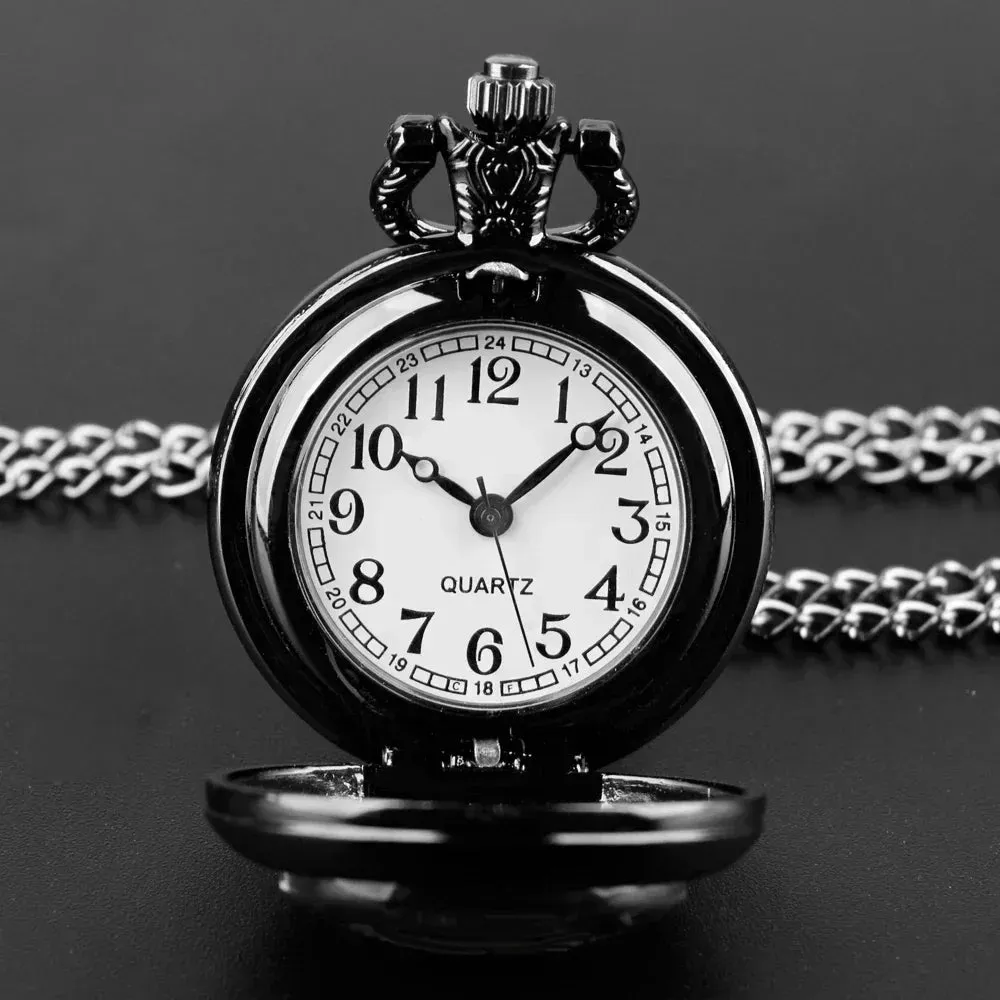 Anime Solo Leveling Glass Dome Pocket Watch with Chain Necklace Vintage Quartz Pendant Watches Mens Women Gift