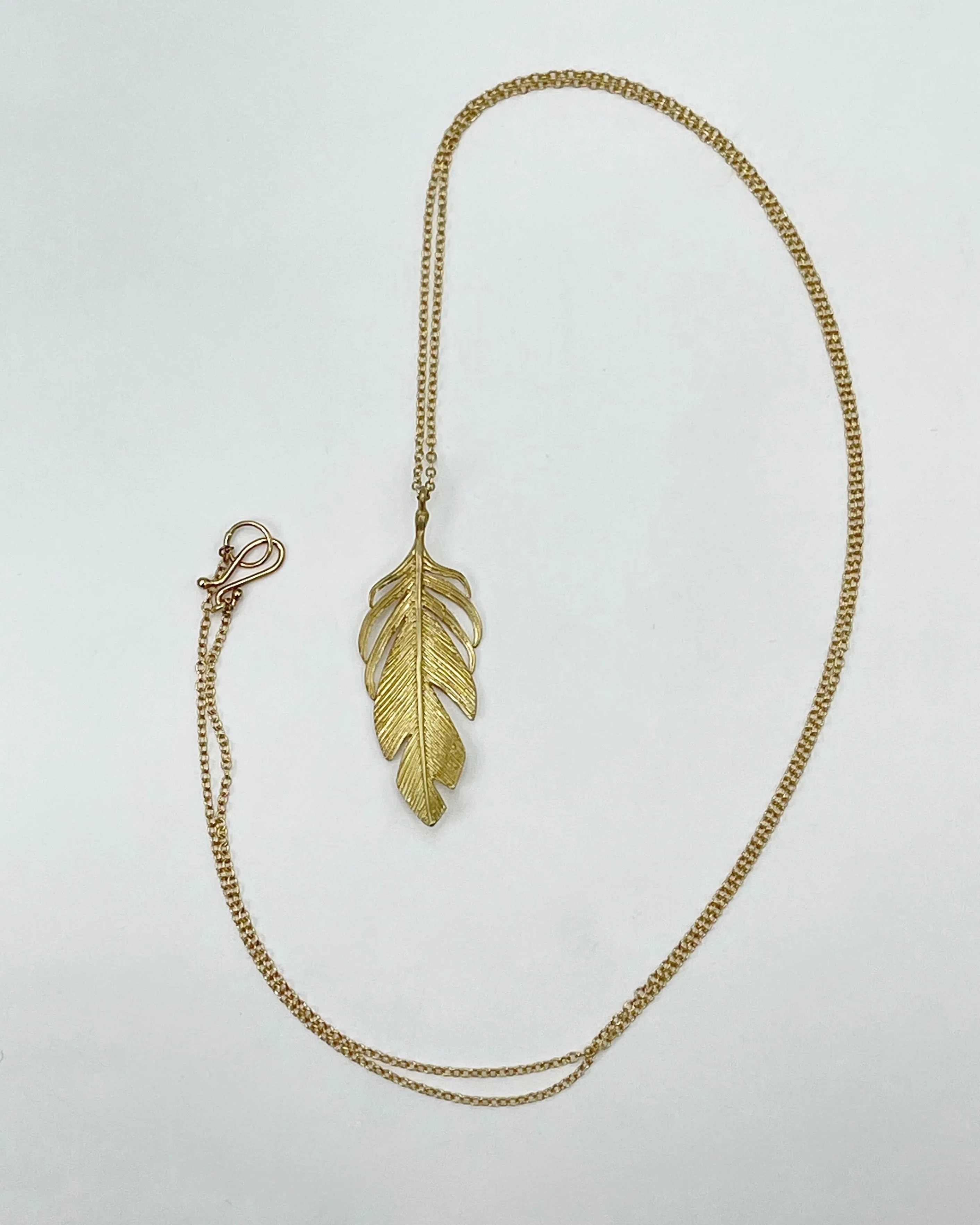 Annette Ferdinanden 10K Gold Feather Pendant