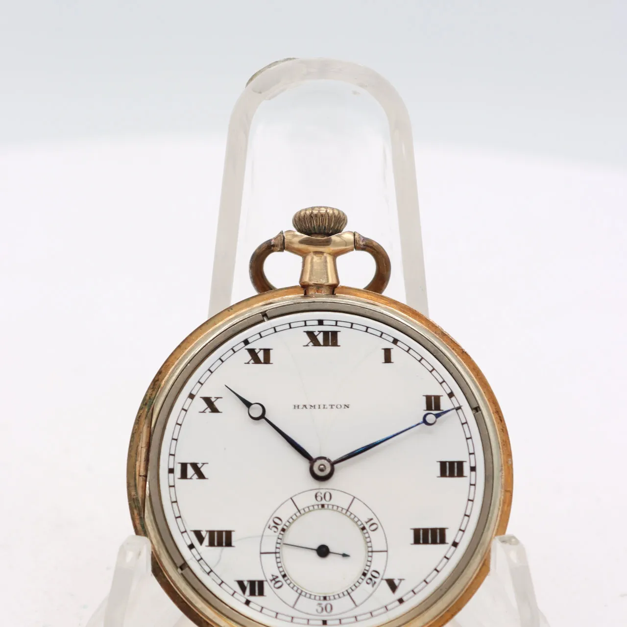Antique 12s 1917 Hamilton Roman Swingout 17 Jewel Pocket Watch 910 25 Year GF