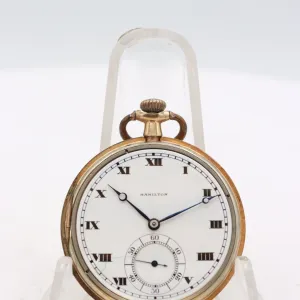 Antique 12s 1917 Hamilton Roman Swingout 17 Jewel Pocket Watch 910 25 Year GF