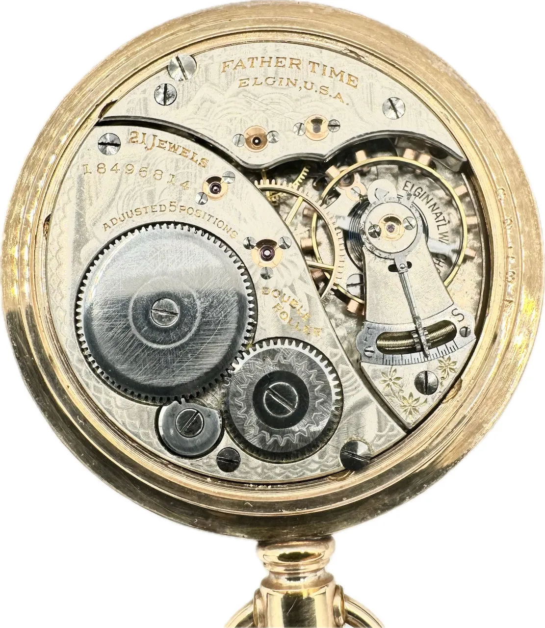 Antique 16 Size Elgin Father Time Montgomery Railroad Pocket Watch 388 14k GF