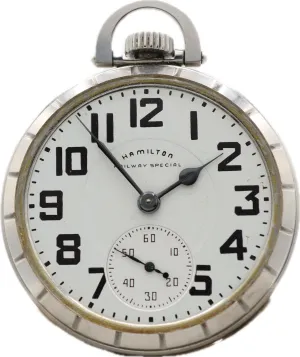 Antique 16S Hamilton Railway Special Railroad Pocket Watch 992B Steel