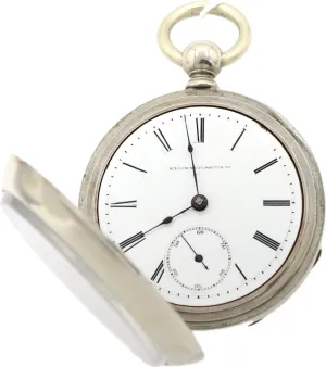 Antique 18S Elgin H.Z. Culver Key Wind Open Face Pocket Watch 62 Silveroid