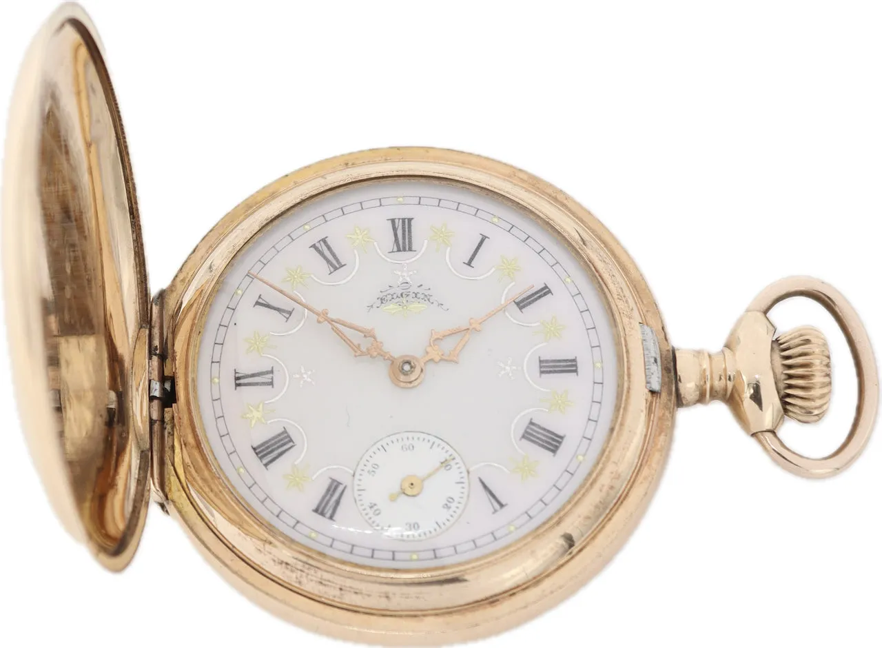 Antique 6S Elgin Tricolor Gold & Multicolor Dial Pocket Watch 231 Gold Filled