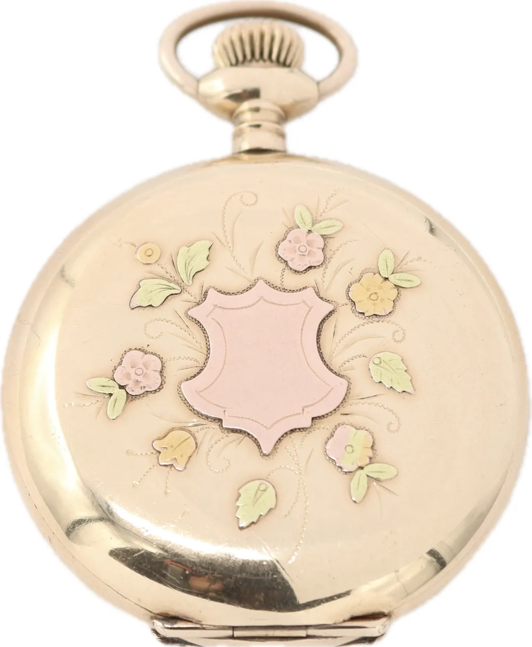 Antique 6S Elgin Tricolor Gold & Multicolor Dial Pocket Watch 231 Gold Filled