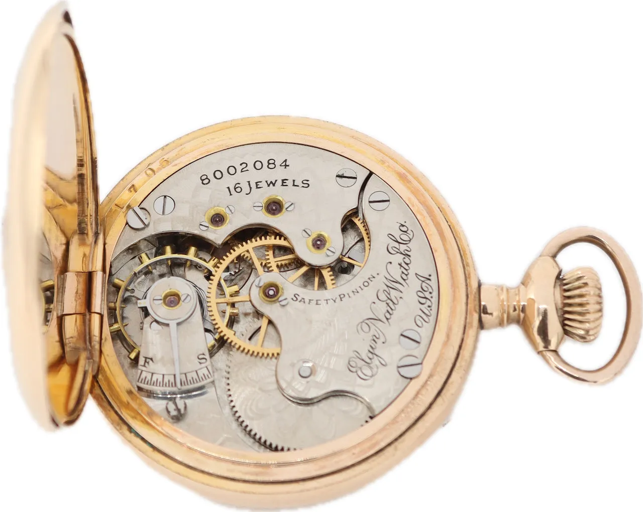 Antique 6S Elgin Tricolor Gold & Multicolor Dial Pocket Watch 231 Gold Filled