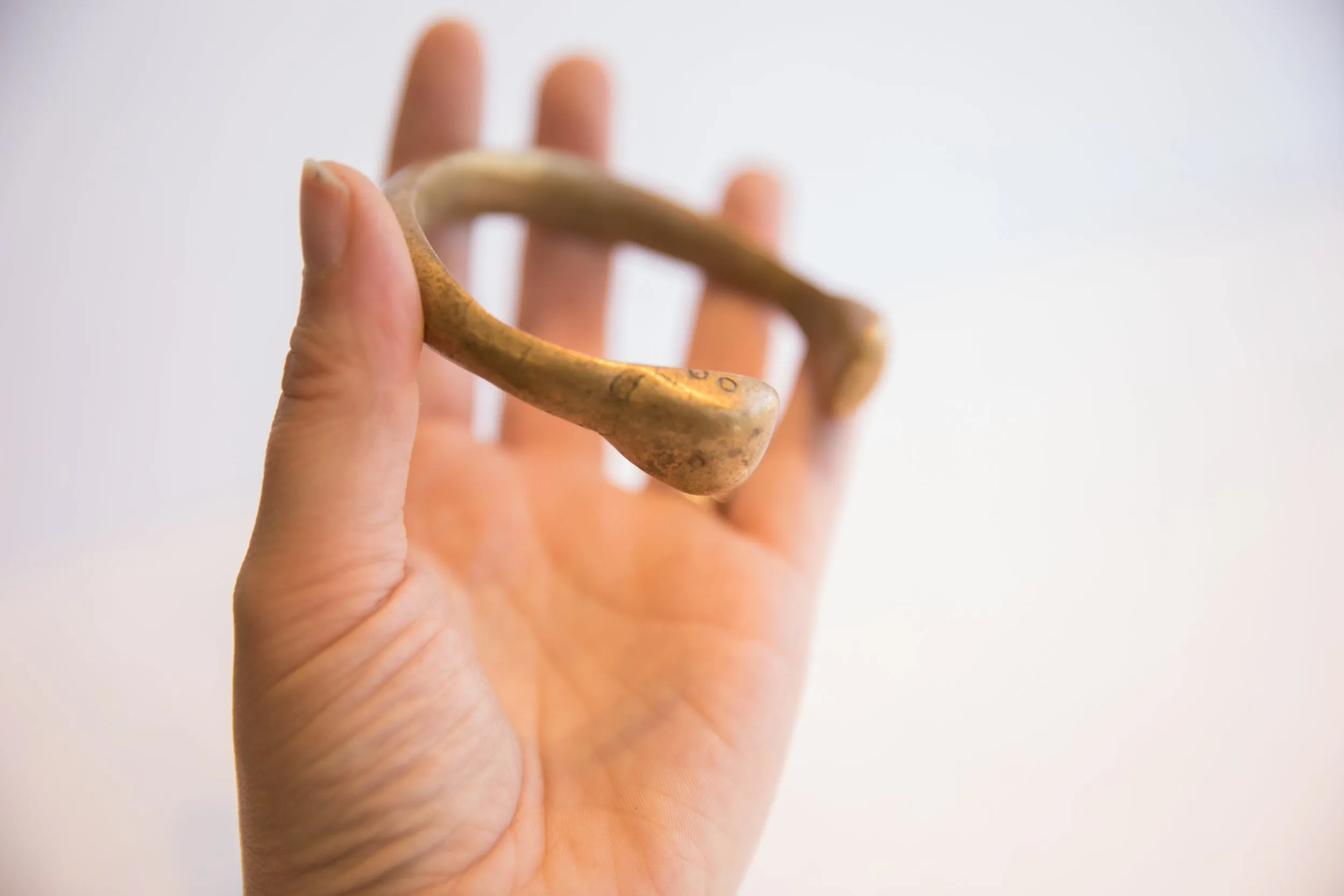 Antique African Bronze Snake Cuff Bracelet