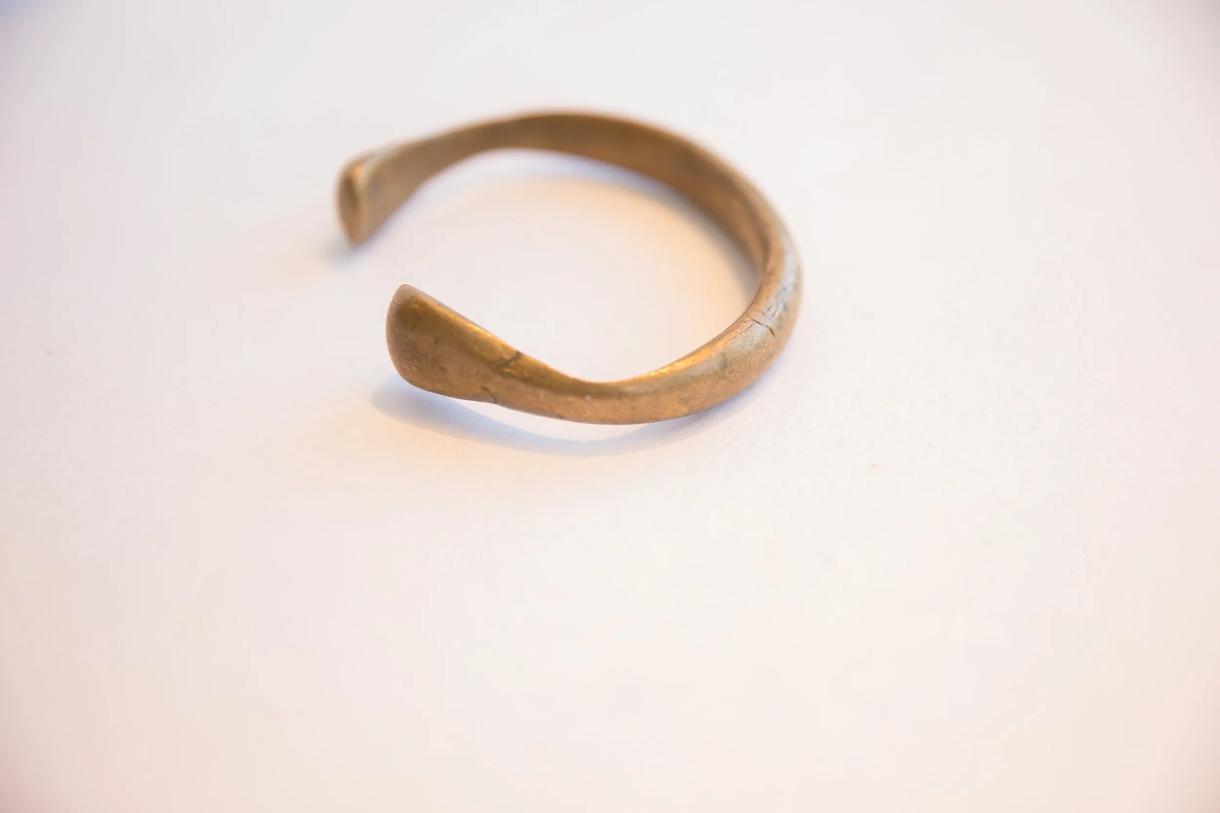 Antique African Bronze Snake Cuff Bracelet