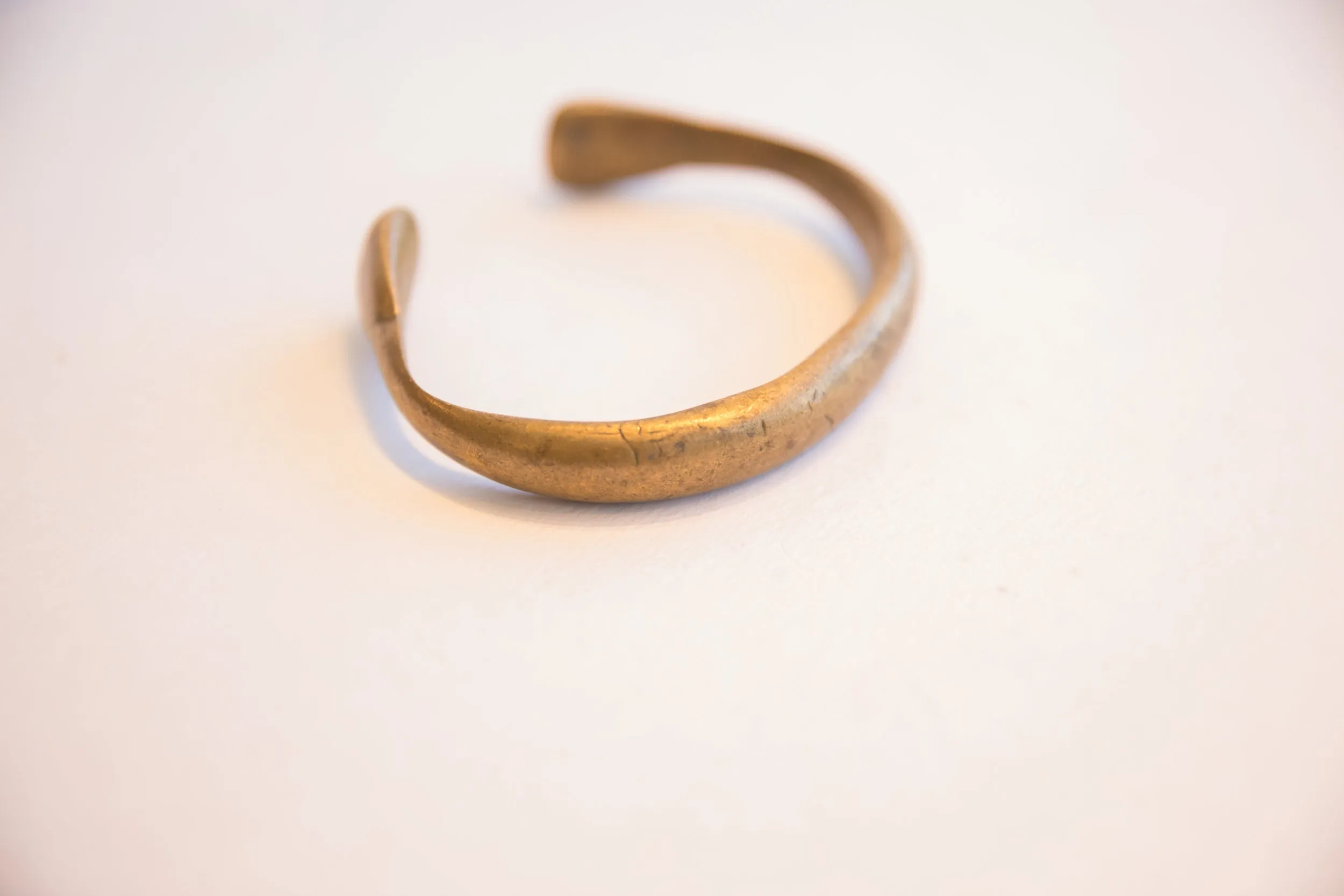 Antique African Bronze Snake Cuff Bracelet