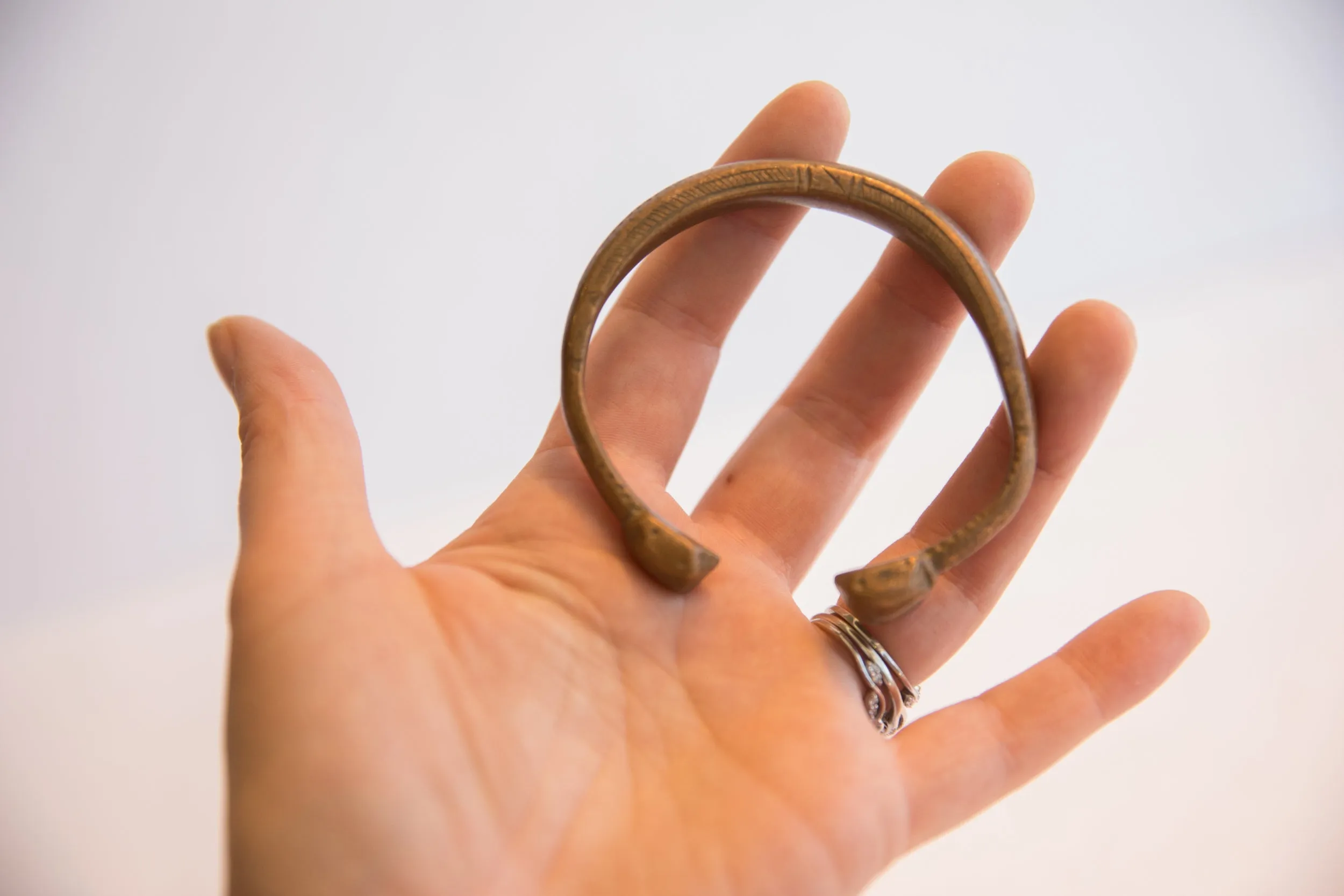 Antique African Small Snake Cuff Bracelet