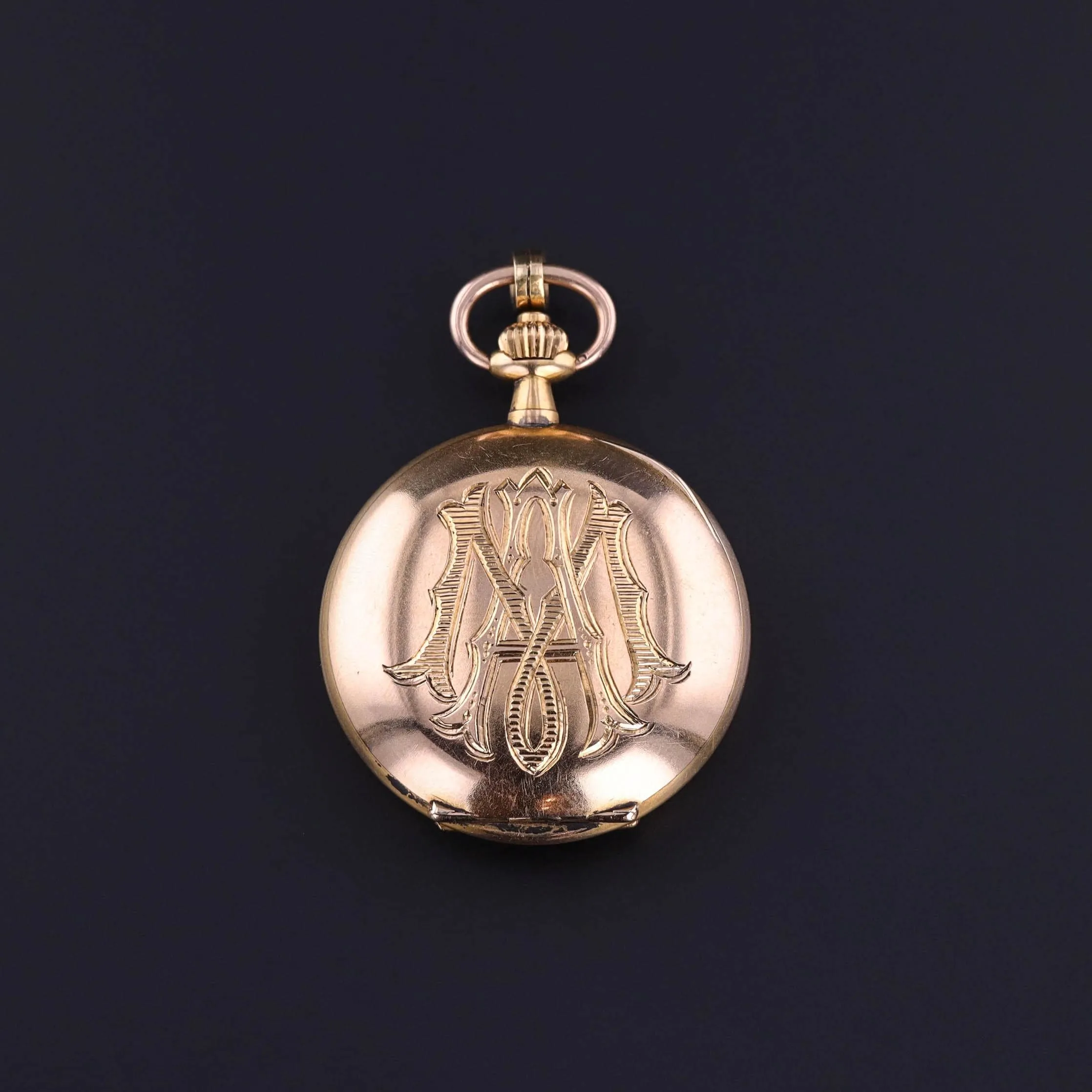 Antique Enamel Cherub Pocket Watch of 18k Gold
