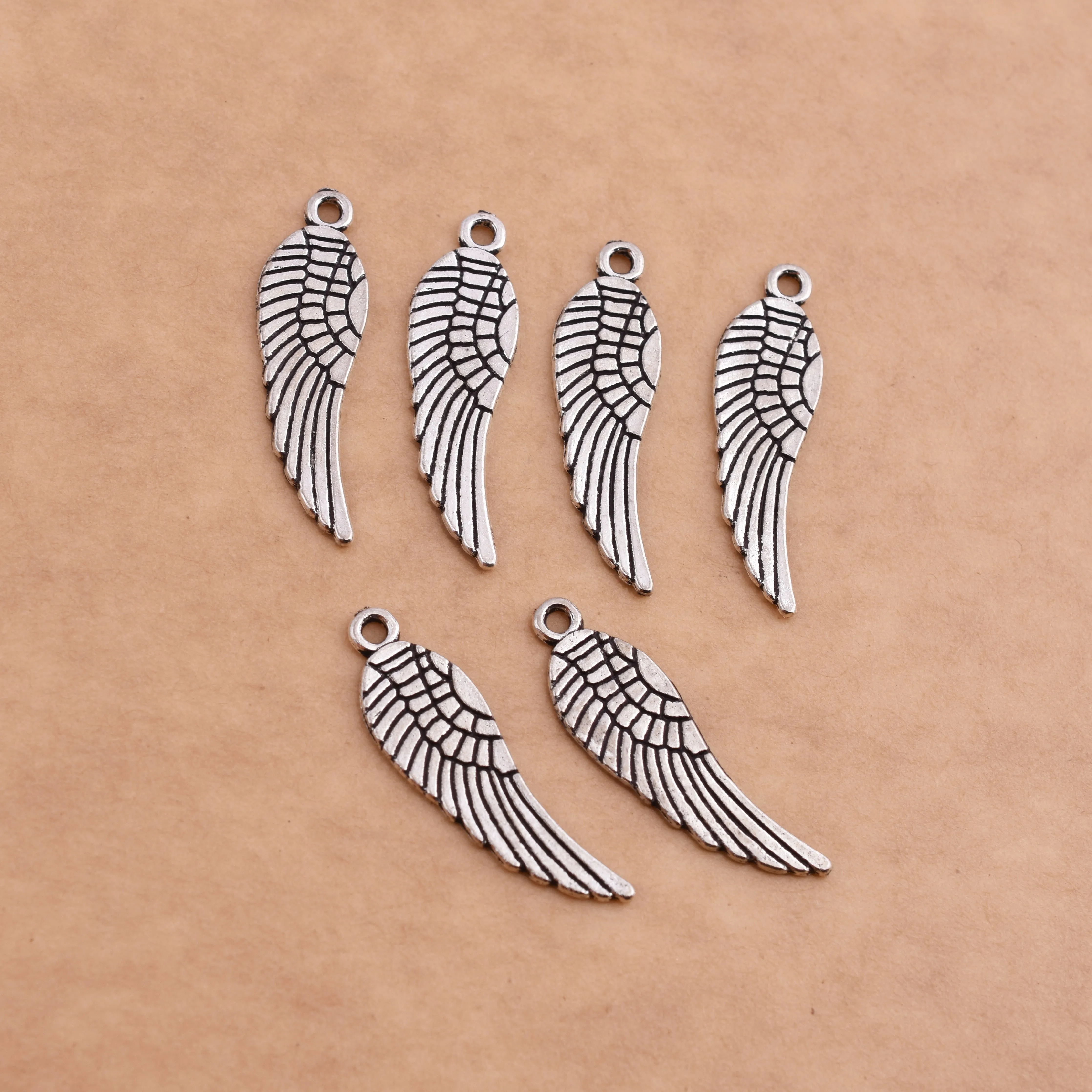 Antique Silver Plated Wings Charms