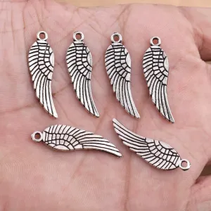 Antique Silver Plated Wings Charms