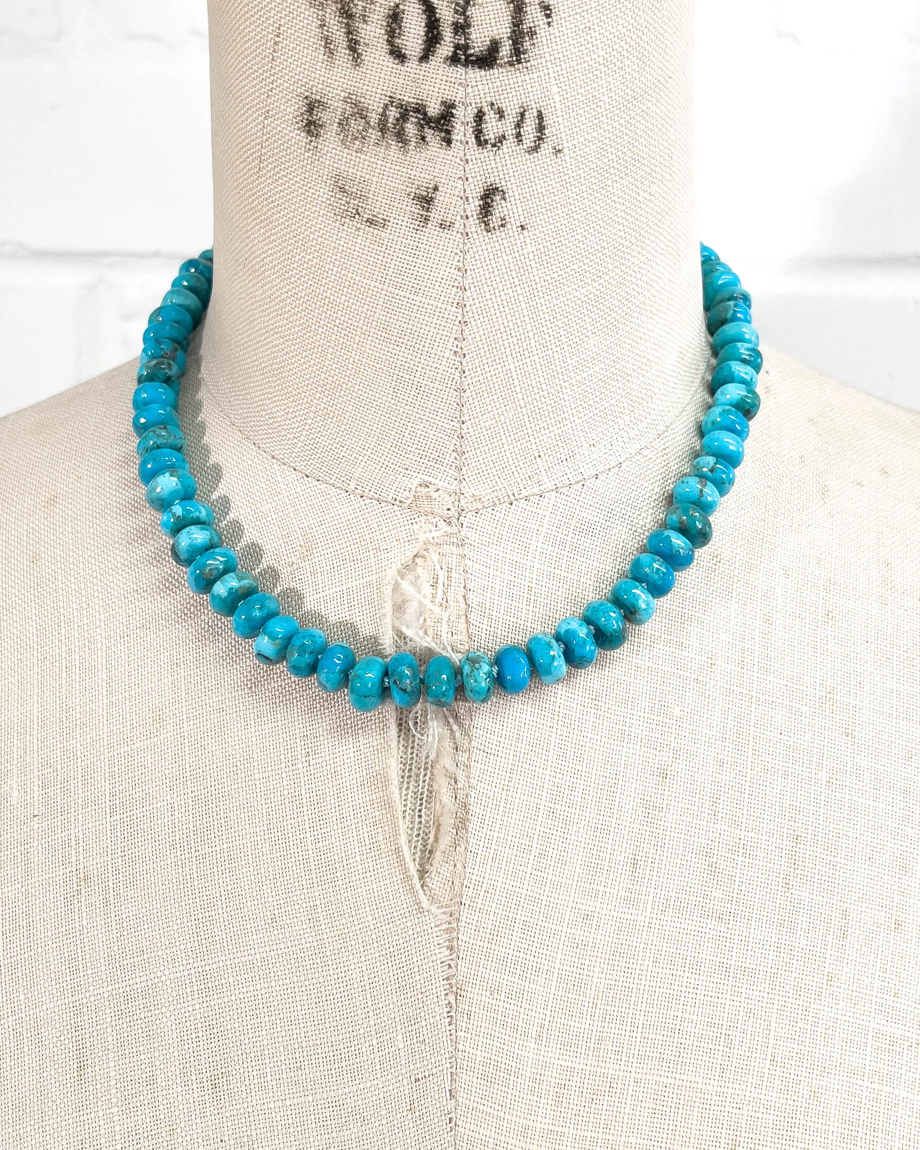 Arizona Kingman Turquoise Knotted Strand Necklace