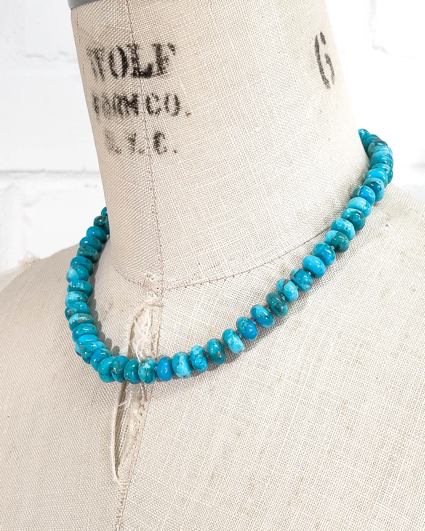 Arizona Kingman Turquoise Knotted Strand Necklace