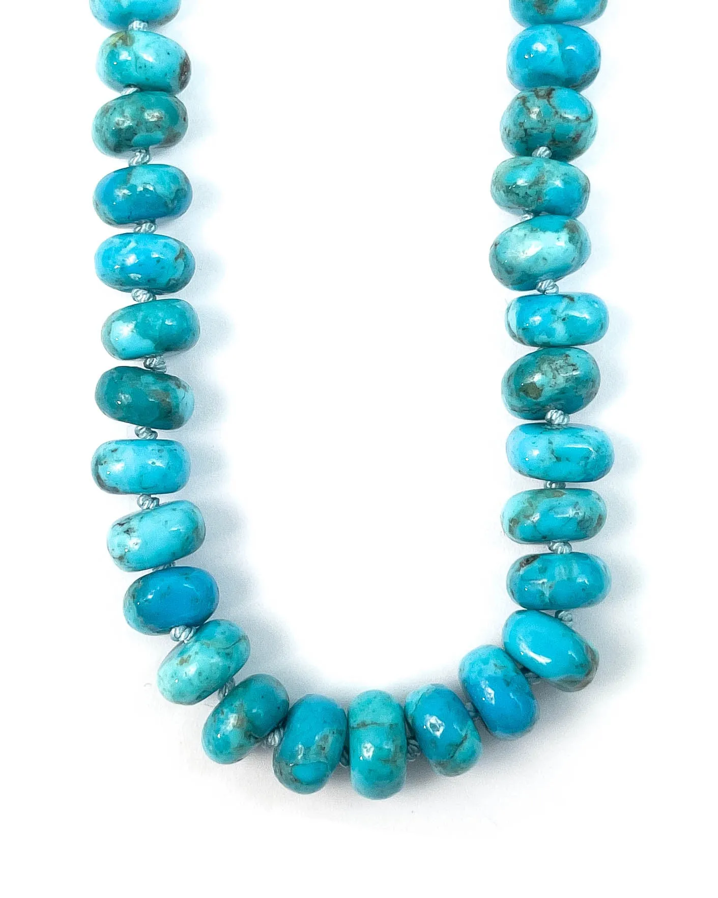 Arizona Kingman Turquoise Knotted Strand Necklace