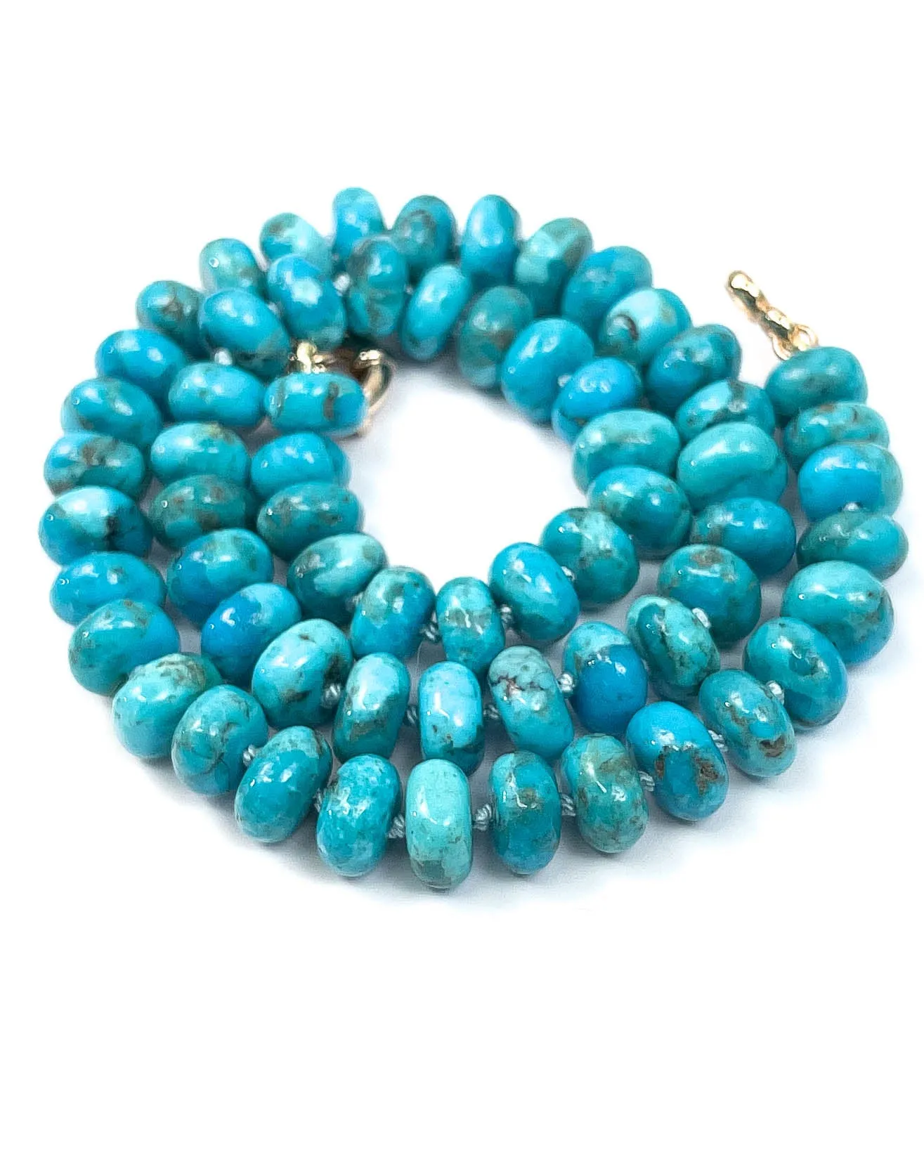 Arizona Kingman Turquoise Knotted Strand Necklace