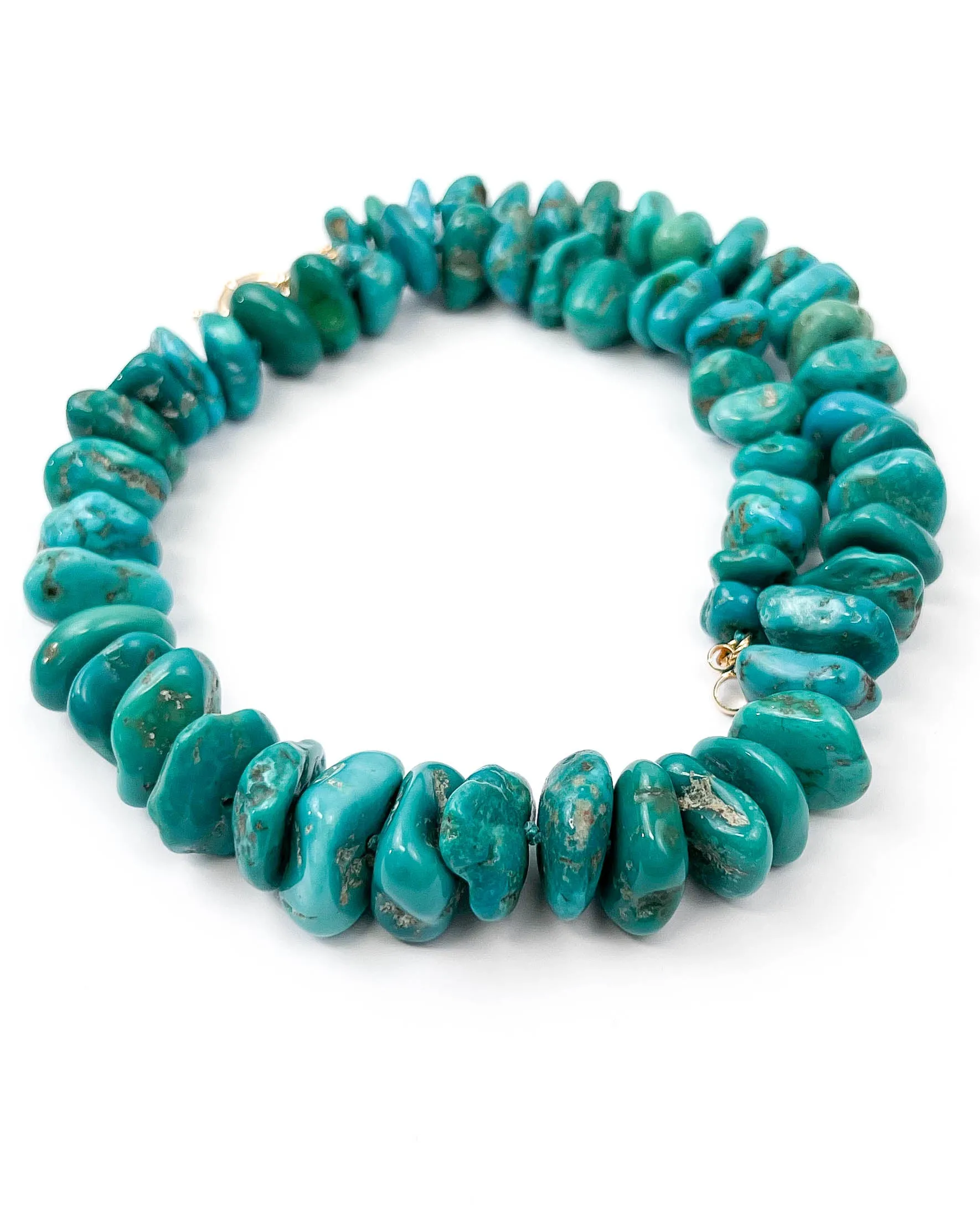 Arizona Sleeping Beauty Turquoise Nugget Hand-Knotted Necklace