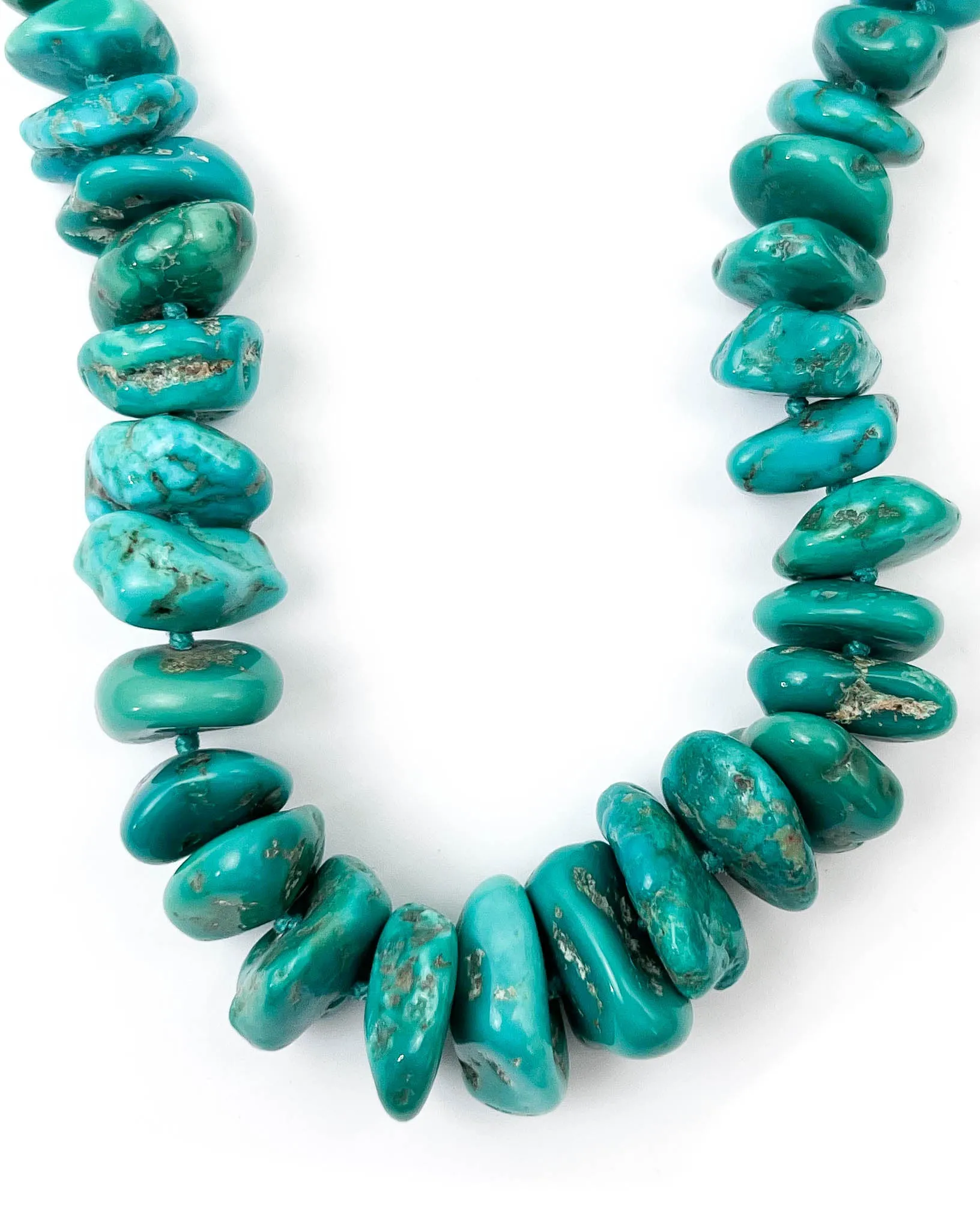 Arizona Sleeping Beauty Turquoise Nugget Hand-Knotted Necklace