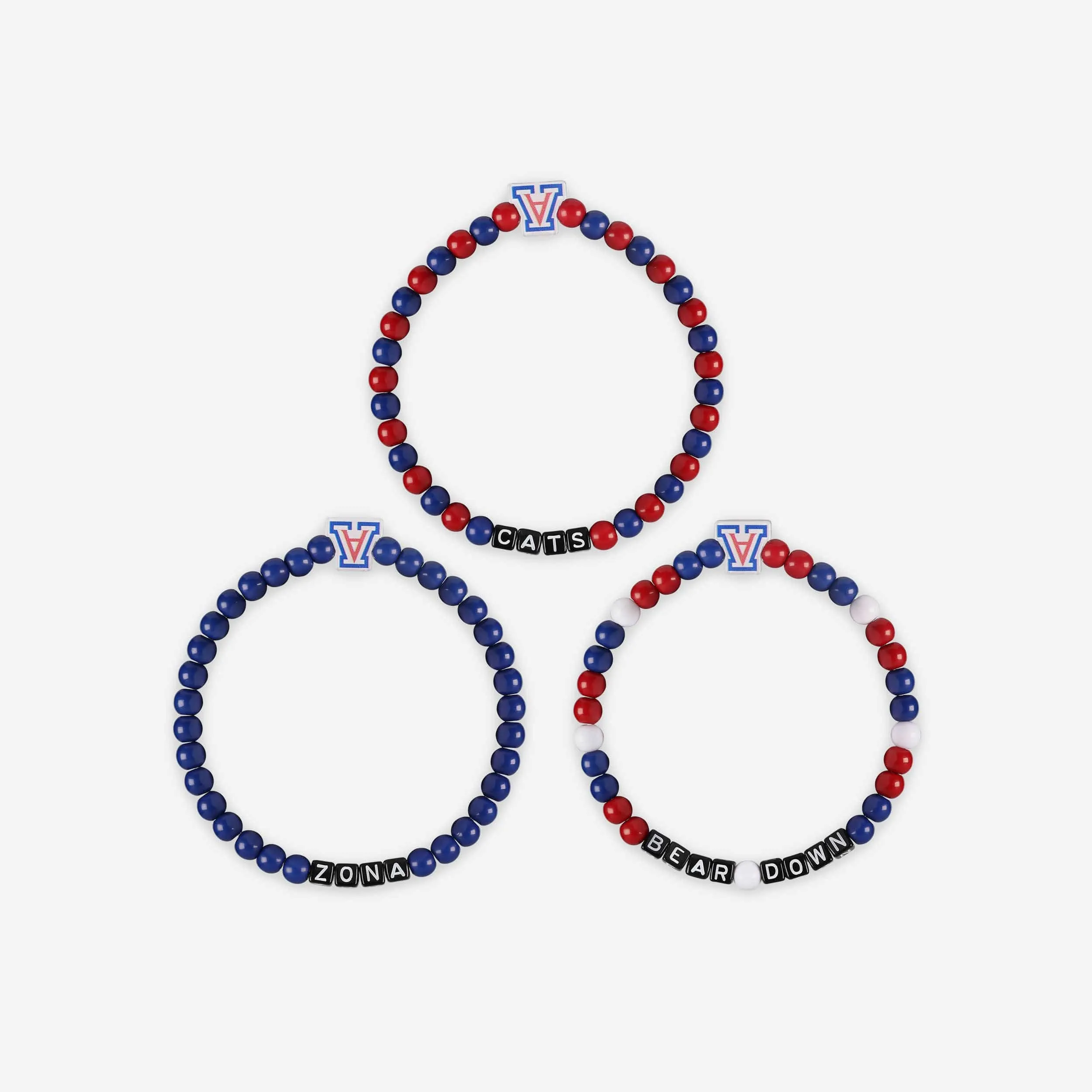 Arizona Wildcats 3 Pack Beaded Friendship Bracelet