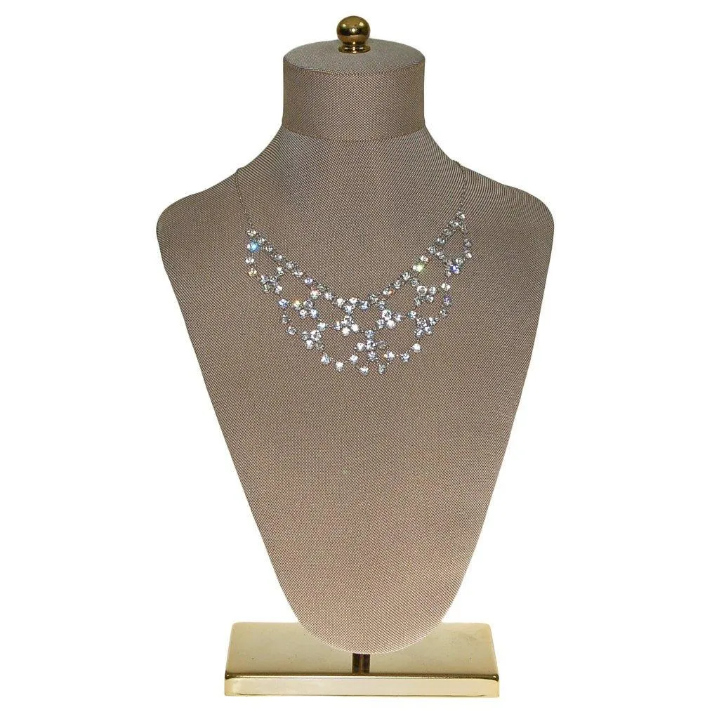 Art Deco Bezel Set Crystal Necklace & Earring Set