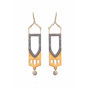 Art Deco Bridged Elegance Dangle Earrings