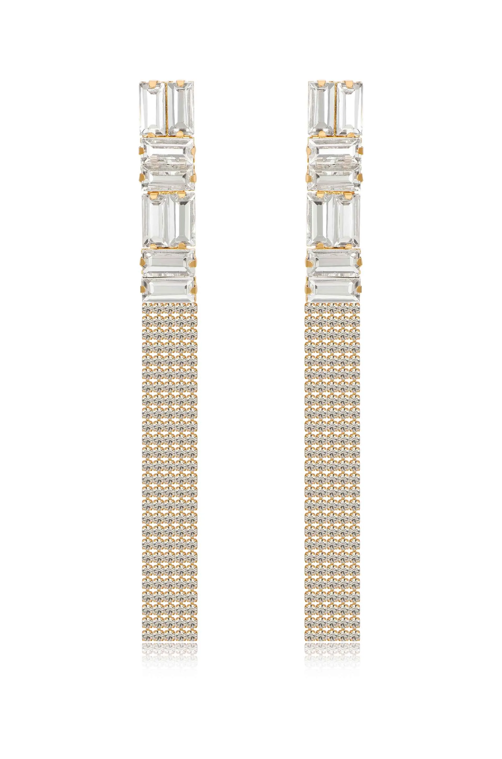 Art Deco Crystal Chain Earrings