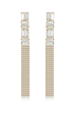 Art Deco Crystal Chain Earrings