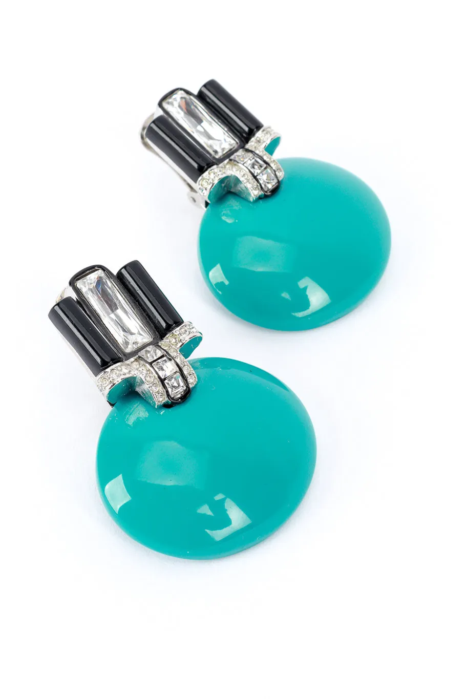 Art Deco Disc Crystal Earrings
