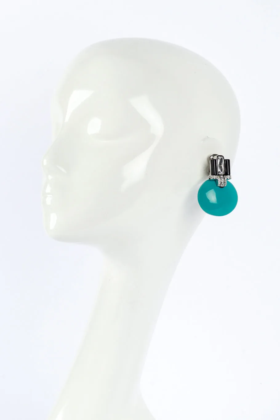 Art Deco Disc Crystal Earrings