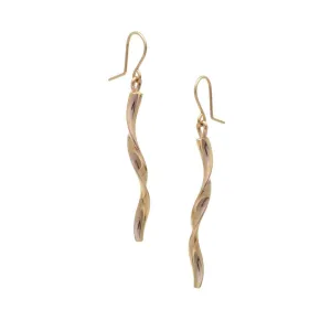 Art Deco Drop Earrings | Satin Finish | Gold-filled