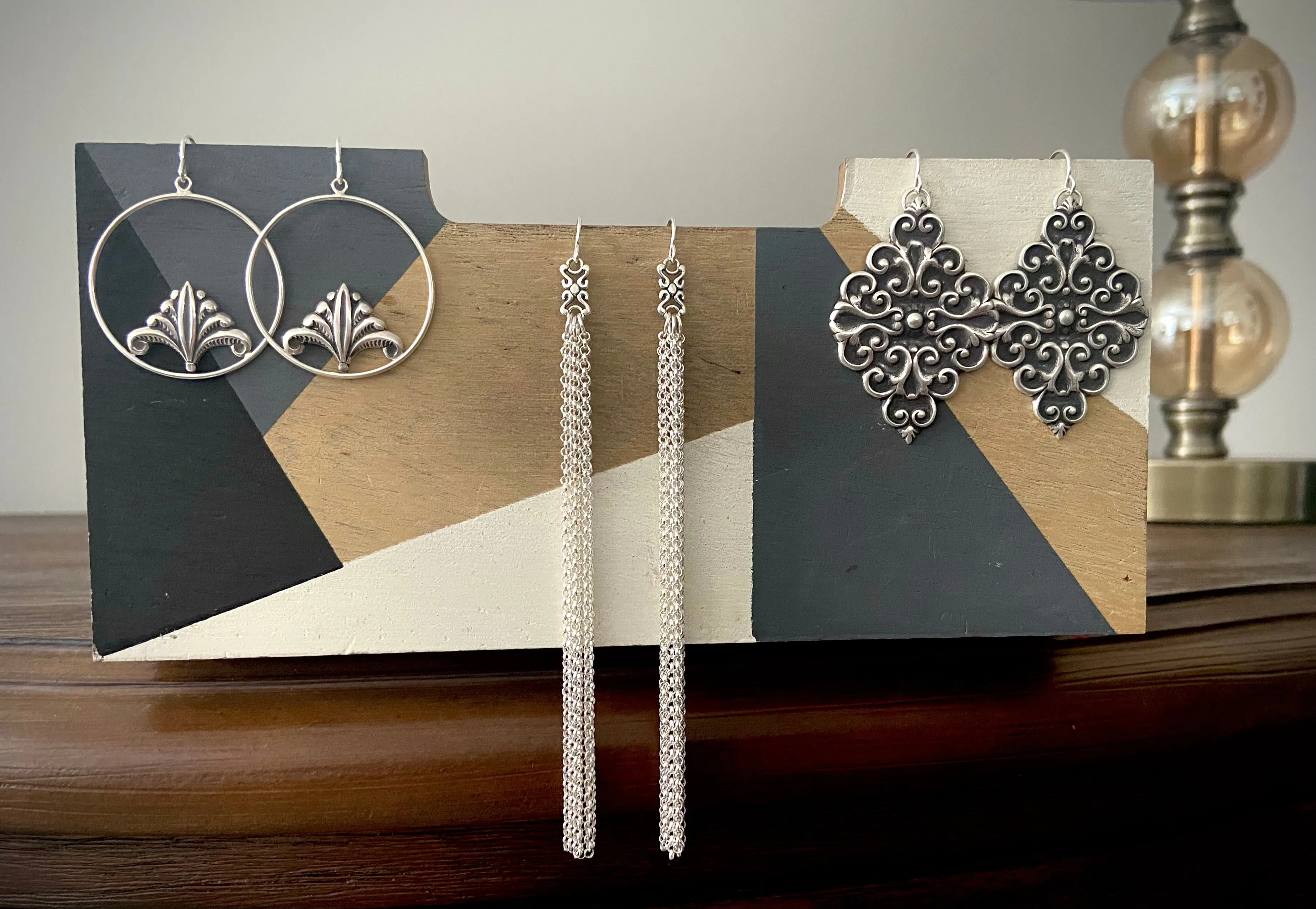Art Deco Frond Hoops