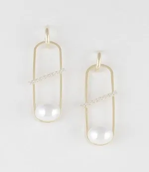 Art Deco Gold and Pearl Earrings
