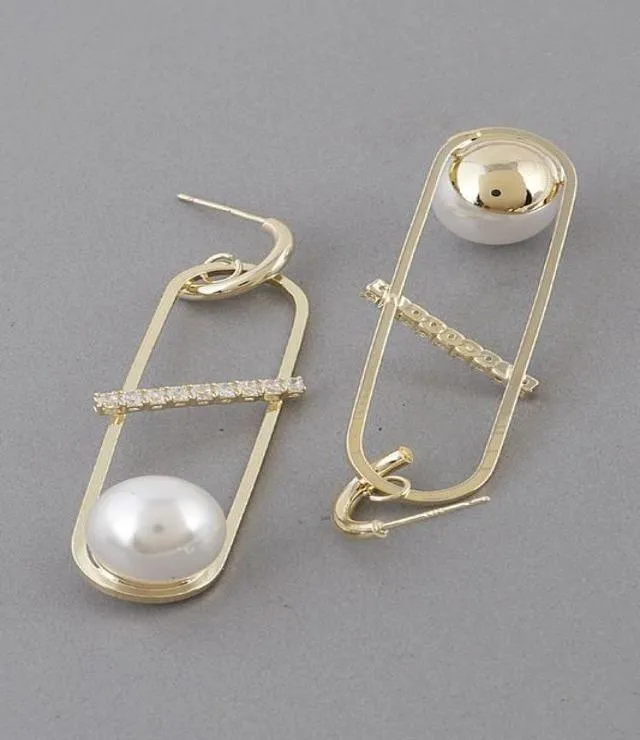 Art Deco Gold and Pearl Earrings