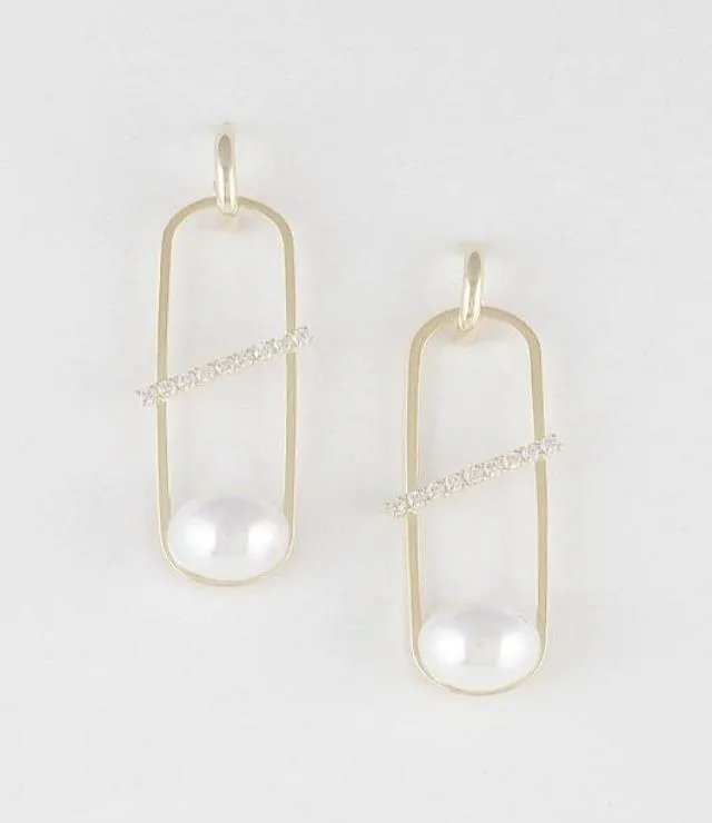 Art Deco Gold and Pearl Earrings