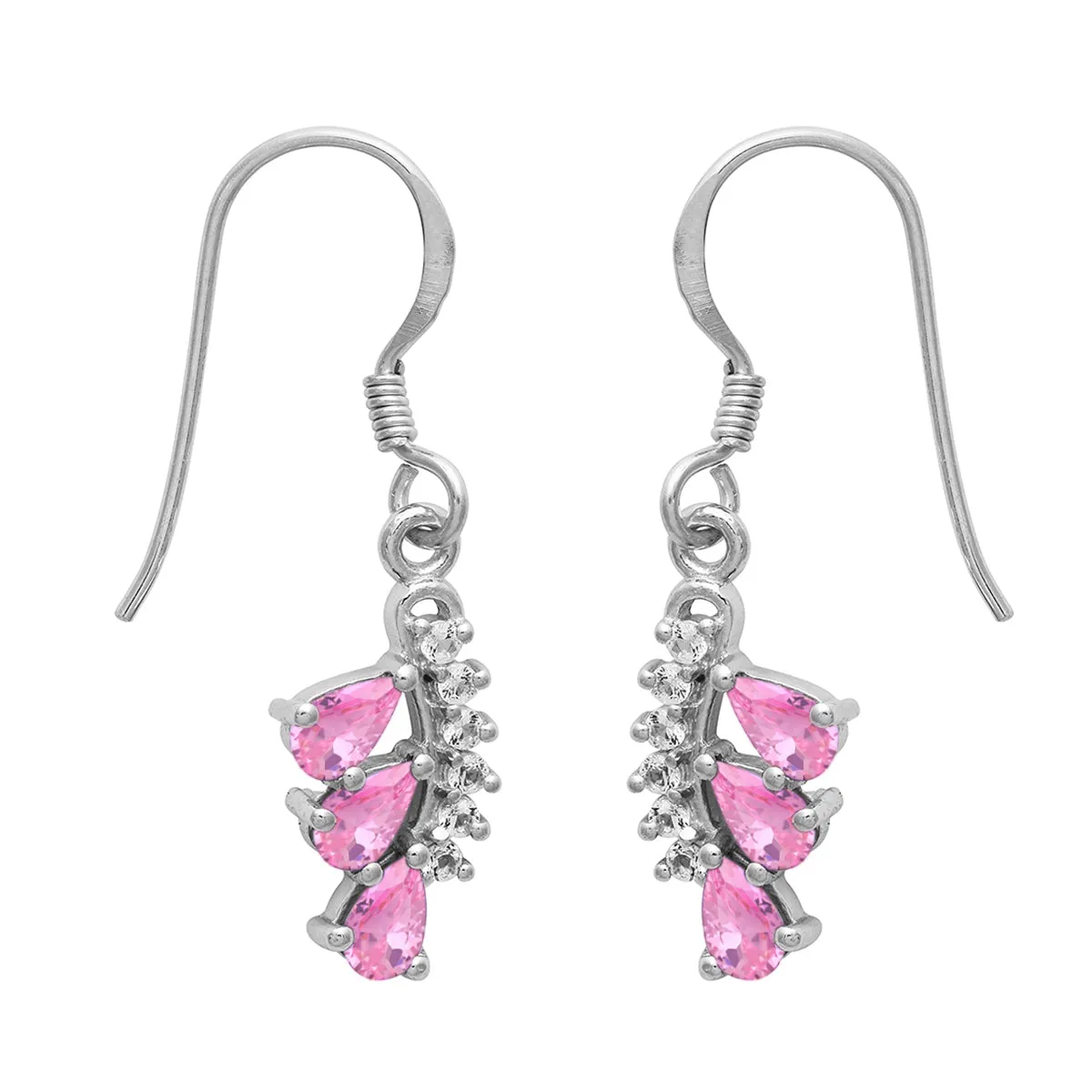 Art Deco Multi Choice Gemstone 925 Sterling Silver Cluster Earring