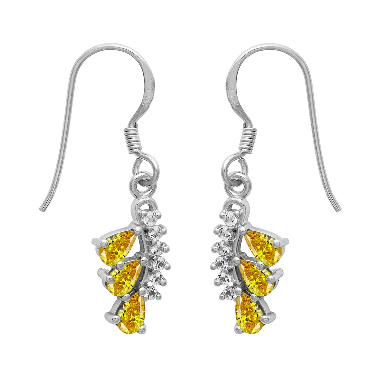 Art Deco Multi Choice Gemstone 925 Sterling Silver Cluster Earring